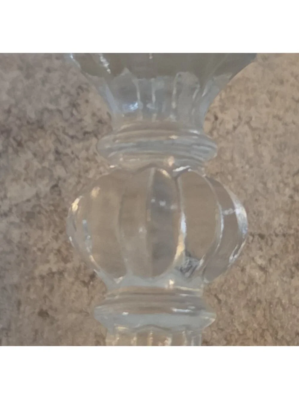 Vintage Martini Glass Clear Crystal? Ornate Ridged Stem Barware
